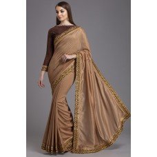 ZIDC-412 Brown Readymade Party Saree 