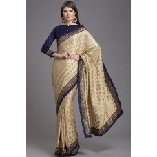 GOLD AND NAVY BLUE READYMADE INDIAN SAREE