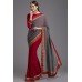 ZIDC-421 RED AND DARK GREY PAKISTANI PARTY SAREE 