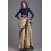 GOLD AND NAVY BLUE READYMADE INDIAN SAREE