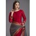 ZIDC-421 RED AND DARK GREY PAKISTANI PARTY SAREE 