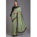 ZIDC-425 BLACK AND PISTA GREEN BRIDAL RECEPTION SAREE