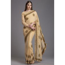 ZIDC-426 BEIGE INDIAN BRIDAL & WEDDING STYLE SAREE