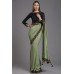 ZIDC-425 BLACK AND PISTA GREEN BRIDAL RECEPTION SAREE