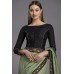 ZIDC-425 BLACK AND PISTA GREEN BRIDAL RECEPTION SAREE