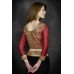 Black Saree With Golden Border & Maroon Blouse Stitched Saree