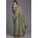 ZIDC-432 PISTA GREEN EMBROIDERED WEDDING DESIGNER SAREE