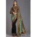 ZIDC-430 BLACK AND GREEN FANCY WEDDING WEAR BROCADE BLOUSE SAREE