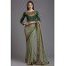 ZIDC-432 PISTA GREEN EMBROIDERED WEDDING DESIGNER SAREE