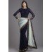 ZIDC-558 NAVY BLUE AND GREY INDIAN PAKISTANI FORMAL SAREE