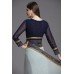 ZIDC-558 NAVY BLUE AND GREY INDIAN PAKISTANI FORMAL SAREE