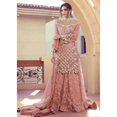 Peach Indian Designer Net Dress Party Wear Palazzo Suit