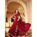 AUBURN RED GLOSSY DESIGNER GEORGETTE DRESS