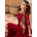 AUBURN RED GLOSSY DESIGNER GEORGETTE DRESS