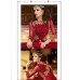 AUBURN RED GLOSSY DESIGNER GEORGETTE DRESS