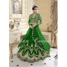 Green Asian Indian Modest Bridesmaid Wedding Dress