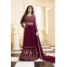 PLUM HEAVY EMBROIDERED INDIAN DESIGNER ANARKALI STYLE GOWN