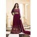 PLUM HEAVY EMBROIDERED INDIAN DESIGNER ANARKALI STYLE GOWN