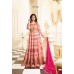 PEACHY PINK LUXURY HEAVY EMBROIDERED INDIAN DESIGNER ANARKALI STYLE GOWN