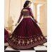 PLUM HEAVY EMBROIDERED INDIAN DESIGNER ANARKALI STYLE GOWN