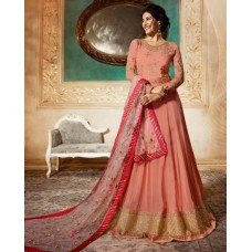 PEACH INDIAN PARTY & MEHNDI WEAR READY MADE GOWN