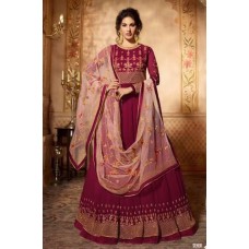 CLASSIC BURGUNDY INDIAN READY MADE WEDDING WEAR GOWN