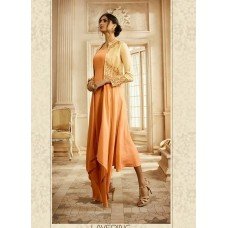 Peach Long Kaftan Fancy Dress Designer Gown