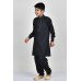 Black Embroidered Boys Kurta Suit