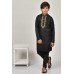 Black Asian Boys Embroidered Kurta