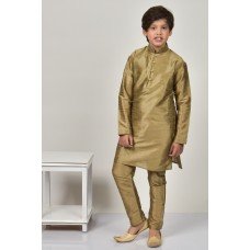 Light Gold Boys Ethnic Wedding Kurta Pajama