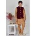 Maroon Little Boys Ethnic Waistcoat