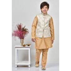 Gold Young Boys Brocade Style Waistcoat