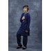 Navy Blue Embroidered Designer Boys Kurta Shalwar Festive Wear