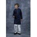 Navy Blue & White Boys Eid Kurta Shalwar Pakistani Kids Suit