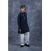 Navy Blue & White Boys Eid Kurta Shalwar Pakistani Kids Suit