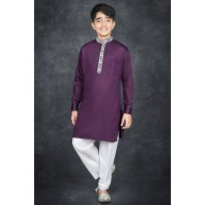 Grape Compote Purple Little Boy Kurta Shalwar