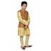 GOLD RUST BROCADE WAISTCOAT AND KURTA READY MADE BOYSWEAR SUIT