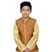 GOLD RUST BROCADE WAISTCOAT AND KURTA READY MADE BOYSWEAR SUIT