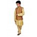 GOLD RUST BROCADE WAISTCOAT AND KURTA READY MADE BOYSWEAR SUIT