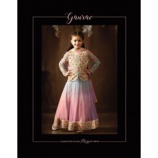 8076 BLUE AND PINK KARMA NET FABRIC HEAVY EMBROIDERED SHADED PARTY WEAR ANARKALI SUIT FOR GIRLS