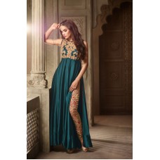 3502 GREEN AND GOLD MAISHA MASKEEN ASTER PARTY WEAR SUIT