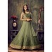 SAGE GREEN MAXI PARTY AND WEDDING WEAR ANARKALI SUIT (LARGE SIZE)