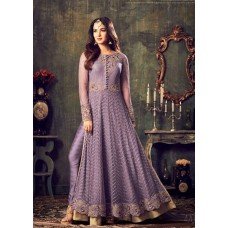 PURPLE INDIAN DESIGNER MAXI PARTY AND BRIDAL ANARKALI SUIT (LARGE SIZE)