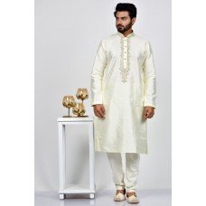 Cream Indo Western Mens Kurta Pajama