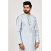 Steel Grey Hand Embroidered Mens Kurta Pajama