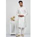 White Indian Mens Silk Kurta Pajama 