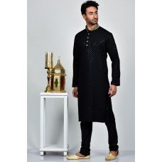 Black Pakistani Groom Fancy Kurta Pajama
