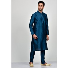 Teal Blue Sindhi Style Mens Wedding Kurta Pajama