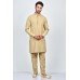 Fawn Plain Pakistani Mens Designer Kurta Shalwar