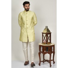 Fawn Short Kurta Pajama Mens Pakistani Suit